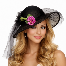 BAYAN ŞAPKA TÜLLÜ SİYAH BAYAN ŞAPKA TÜLLÜ SİYAH