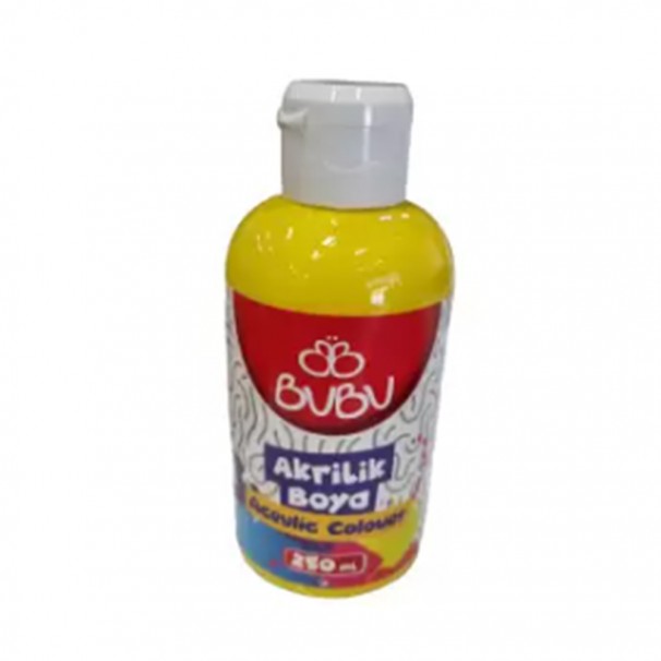 BUBU AKRİLİK BOYA 250 ML FOSFORLU SARI BUBU AKRİLİK BOYA 250 ML FOSFORLU SARI