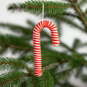 BASTON ŞEKER 18 CM KIRMIZI-BEYAZ KUMAŞ BASTON ŞEKER 18 CM KIRMIZI-BEYAZ KUMAŞ