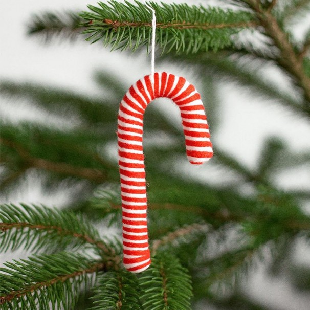 BASTON ŞEKER 18 CM KIRMIZI-BEYAZ KUMAŞ BASTON ŞEKER 18 CM KIRMIZI-BEYAZ KUMAŞ