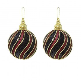 SİYAH-BORDO BONCUK ŞERİTLİ SPİRAL TOP 10 CM 2 Lİ SİYAH-BORDO BONCUK ŞERİTLİ SPİRAL TOP 10 CM 2 Lİ