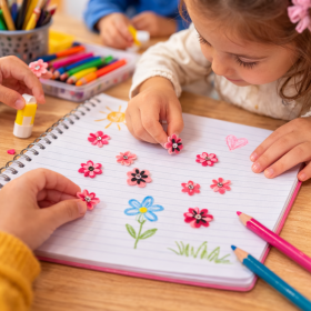 BUBU 3D KEÇE STICKER KÜÇÜK ÇİÇEK KELEBEK