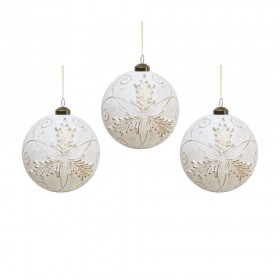 RETRO ALTIN İŞLEMELİ YILBAŞI TOPU BEYAZ 8 CM 3 LÜ RETRO ALTIN İŞLEMELİ YILBAŞI TOPU BEYAZ 8 CM 3 LÜ