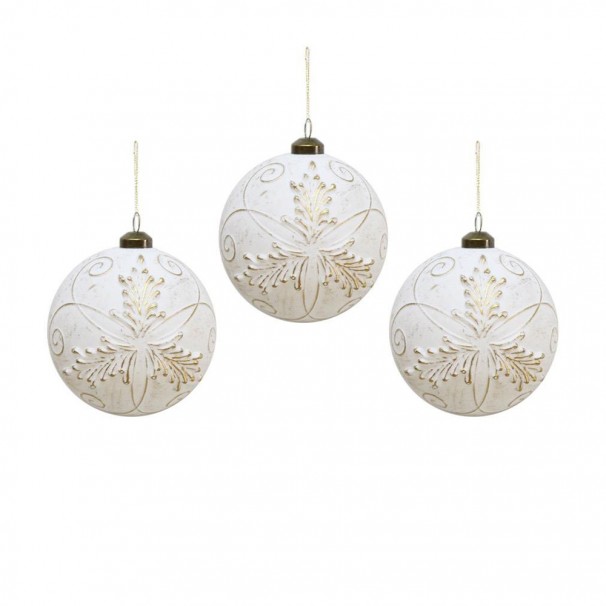 RETRO ALTIN İŞLEMELİ YILBAŞI TOPU BEYAZ 8 CM 3 LÜ RETRO ALTIN İŞLEMELİ YILBAŞI TOPU BEYAZ 8 CM 3 LÜ