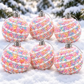 NOEL TOP 6 LI 6 CM ŞEKER DESENLİ NOEL TOP 6 LI 6 CM ŞEKER DESENLİ