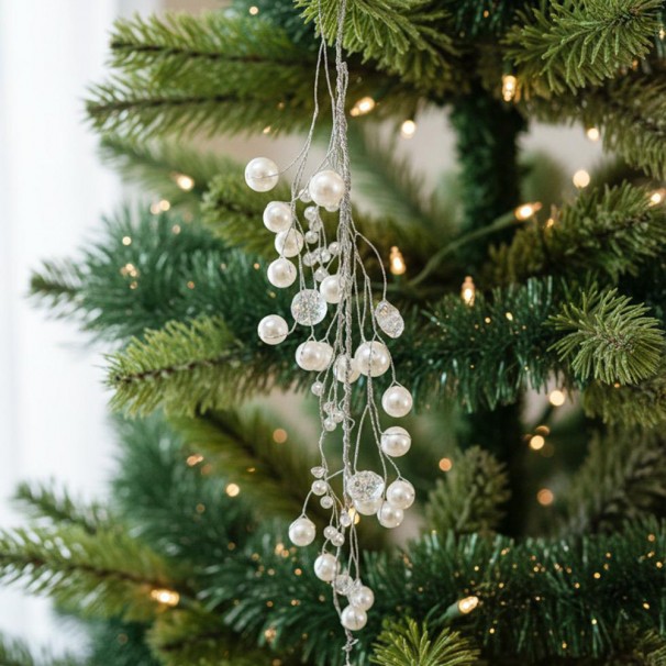 DEKORATİF İNCİLİ SARKIT YILBAŞI SÜSÜ 38 CM DEKORATİF İNCİLİ SARKIT YILBAŞI SÜSÜ 38 CM