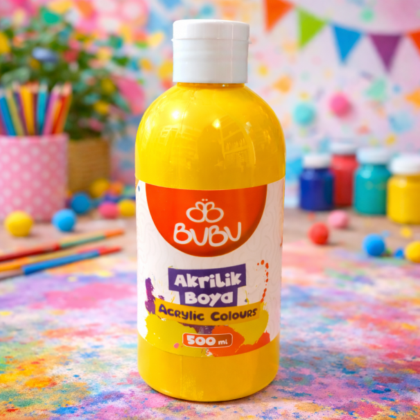 BUBU AKRİLİK BOYA 500 ML SARI