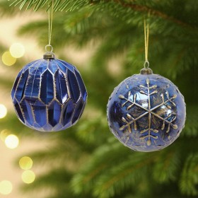 RETRO ALTIN İŞLEMELİ LACİVERT NOEL TOPU 10 CM 2 Lİ RETRO ALTIN İŞLEMELİ LACİVERT NOEL TOPU 10 CM 2 Lİ