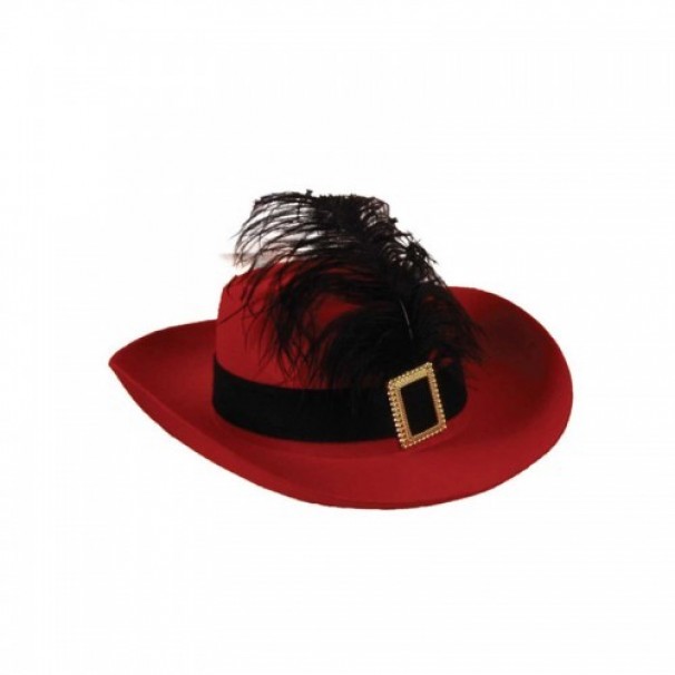 Kırmızı Tüylü şövalye şapka