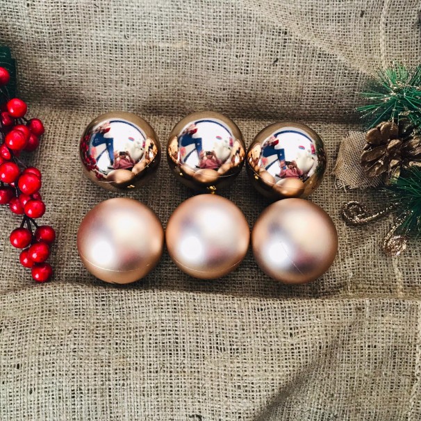 Yılbaşı Ağaç Süsü şampanya Rengi Top 6lı Mat Ve Parlak 6 Cm Yılbaşı Ağaç Süsü şampanya Rengi Top 6lı Mat Ve Parlak 6 Cm