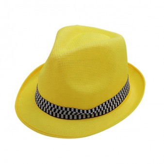 Kemerli Fötr şapka Neon Sarı