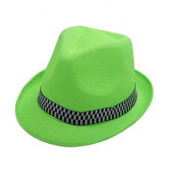 Kemerli Fötr şapka Neon Yeşil