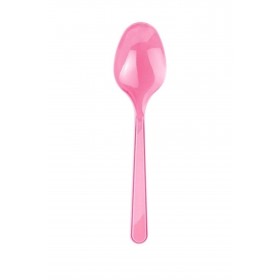 Plastik Pembe Kaşık 25li