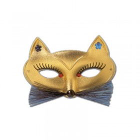 Kedi Kirpikli Altin Maske