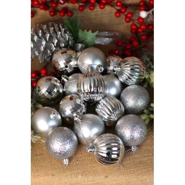 Noel Top 6 Cm 16 Li Gümüş Noel Top 6 Cm 16 Li Gümüş