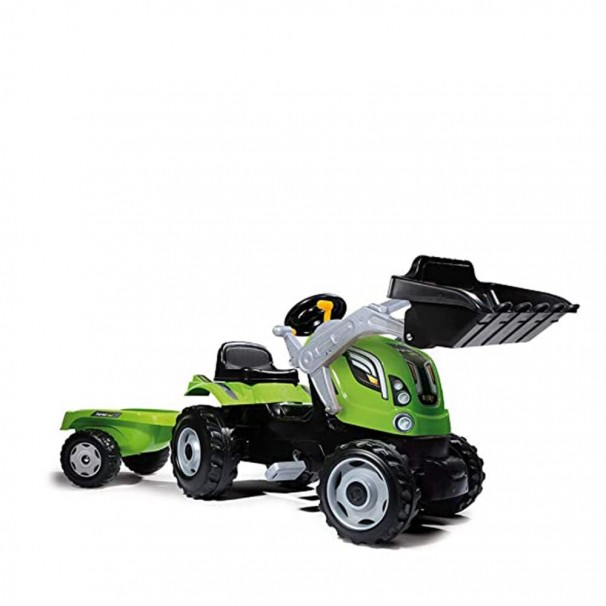 Smoby Tractor Faemer Xl Yeşil Kepçeli Römorklu