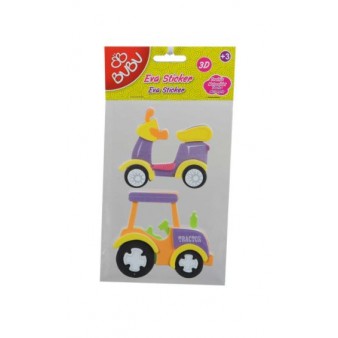 Bubu 3d Eva Sticker Taşıtlar Traktör- Motorsiklet